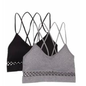 (2) C & California Leilani Ribbed Fishnet Bra.